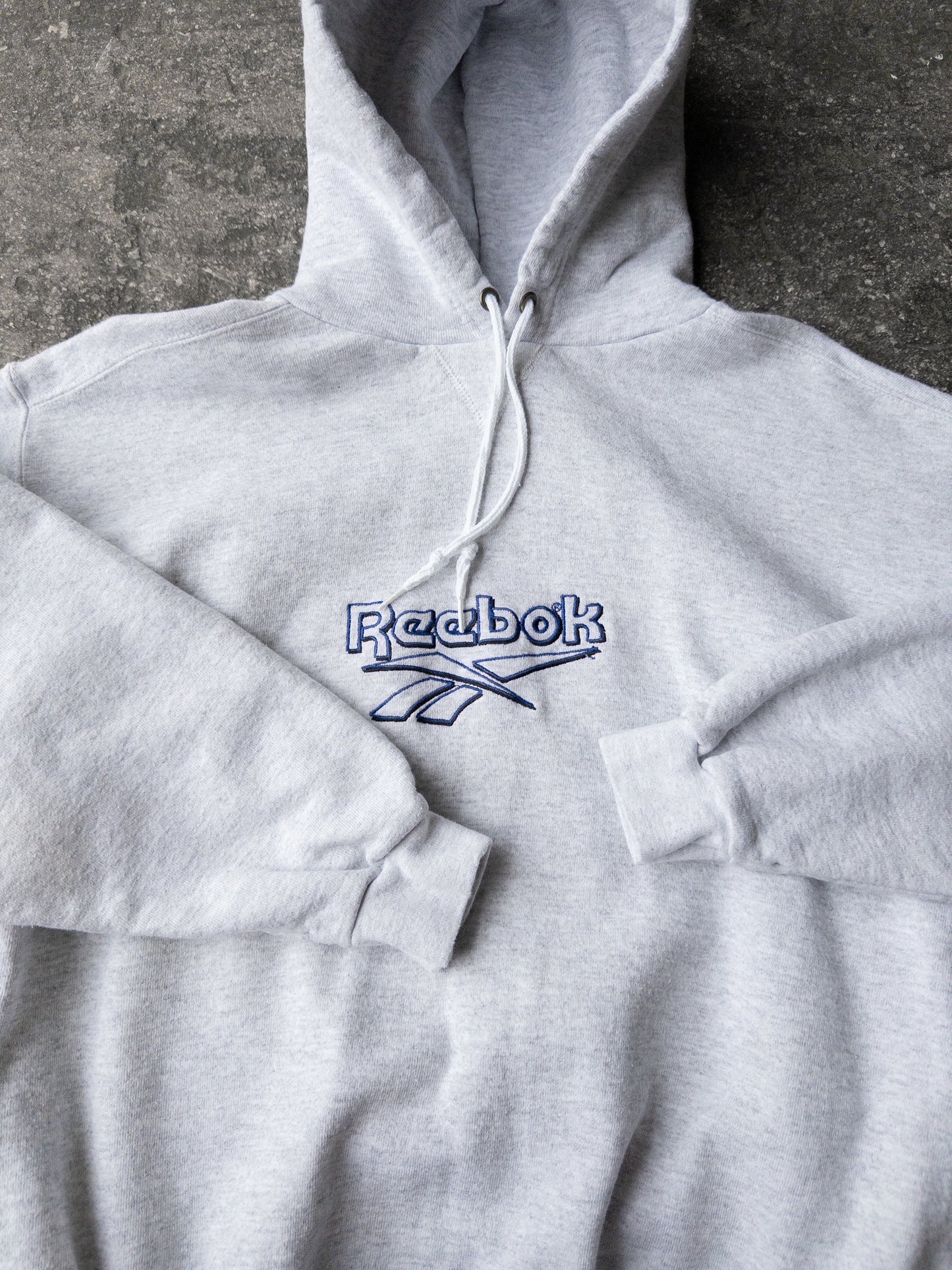 Vintage 90s Reebok Gray Logo Hoodie - Small