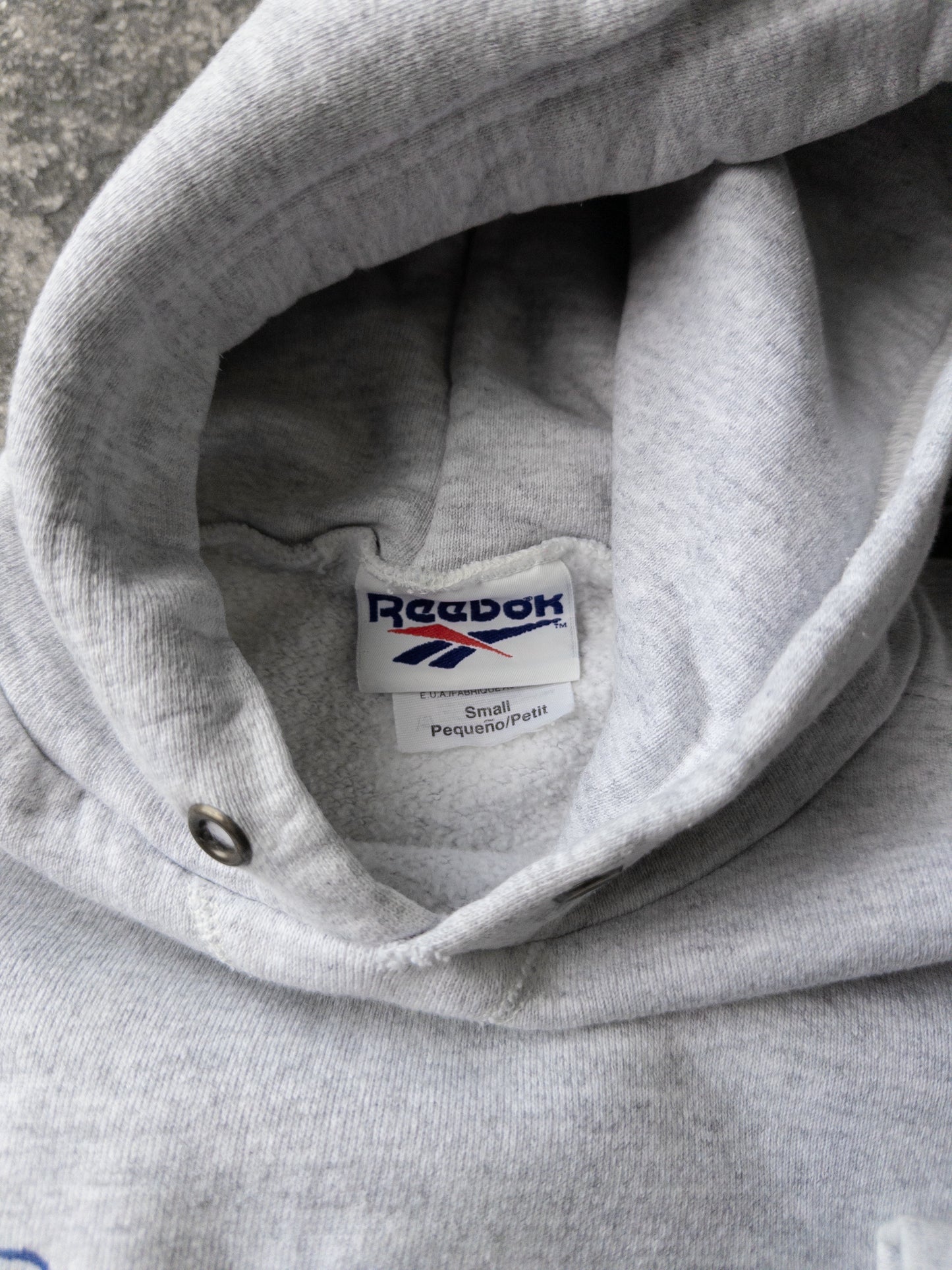 Vintage 90s Reebok Gray Logo Hoodie - Small