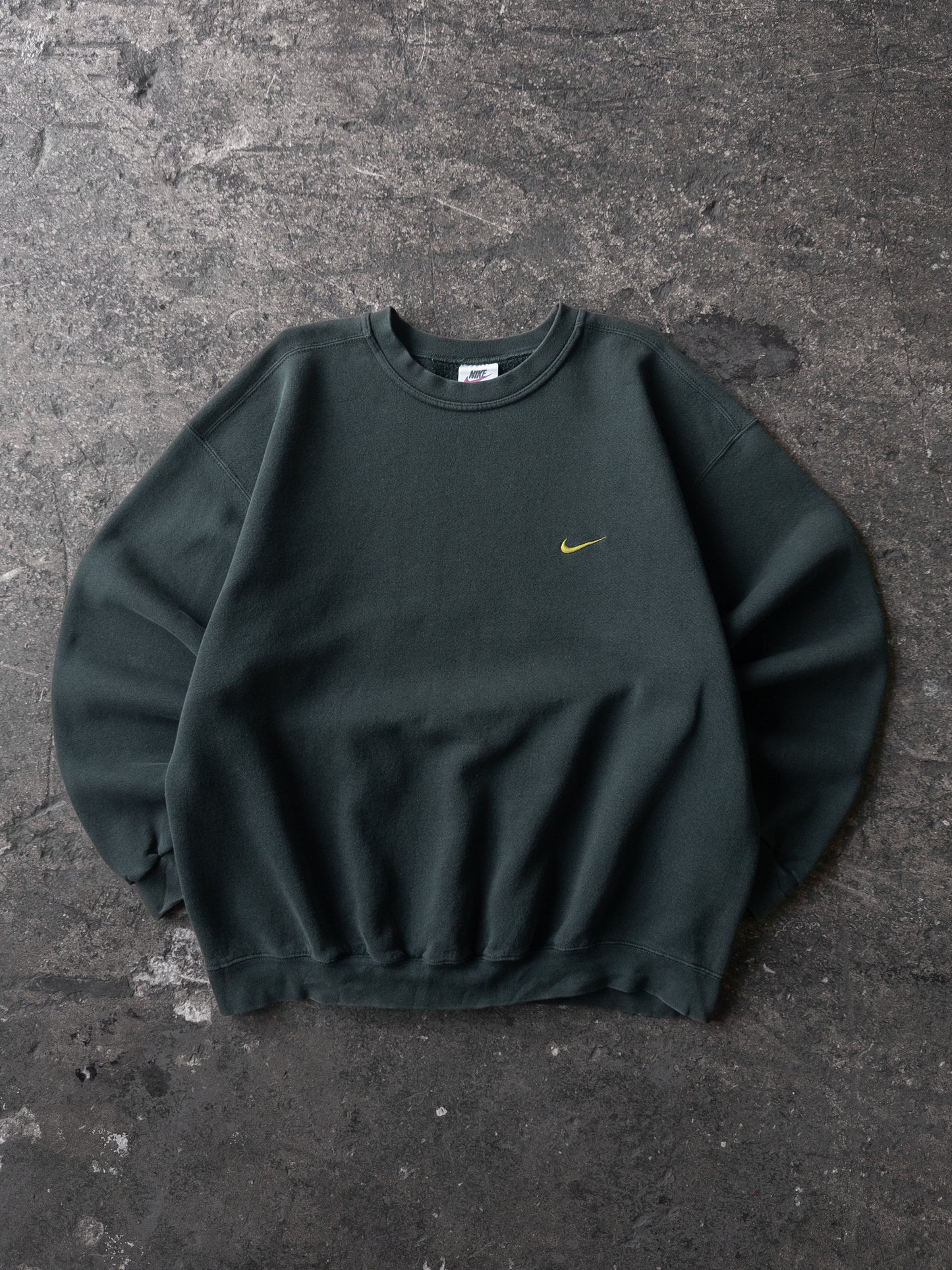 Vintage 90s Nike Faded Pine Green Swoosh Crewneck - XL