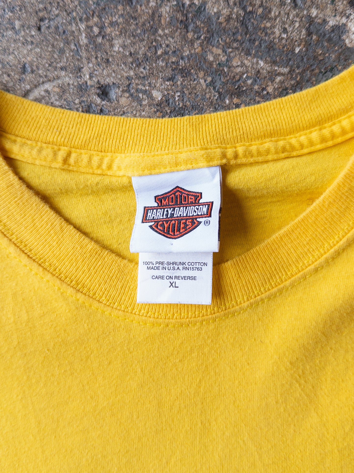 Vintage 2000s Harley Davidson Yellow Tee - XL