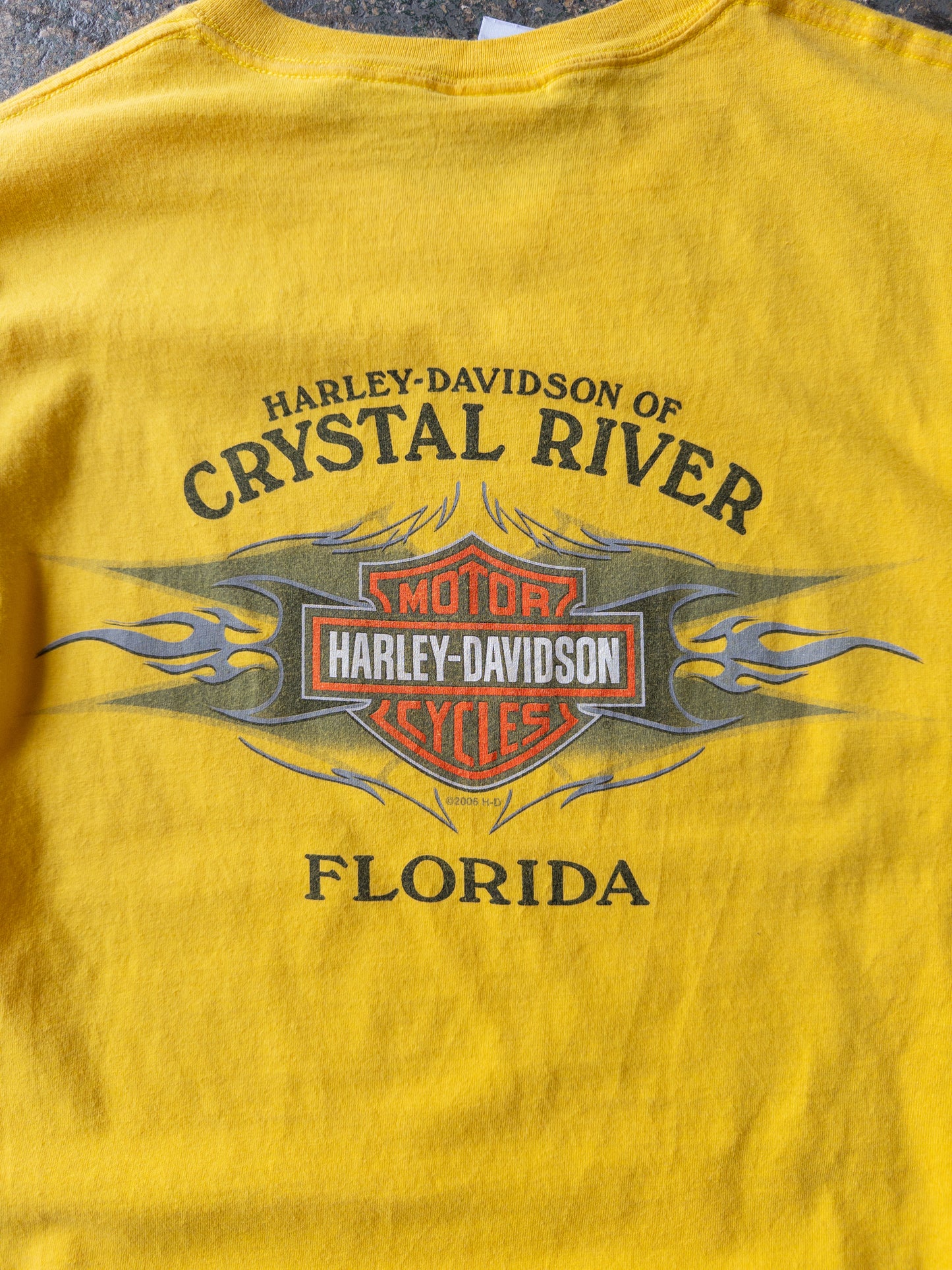 Vintage 2000s Harley Davidson Yellow Tee - XL