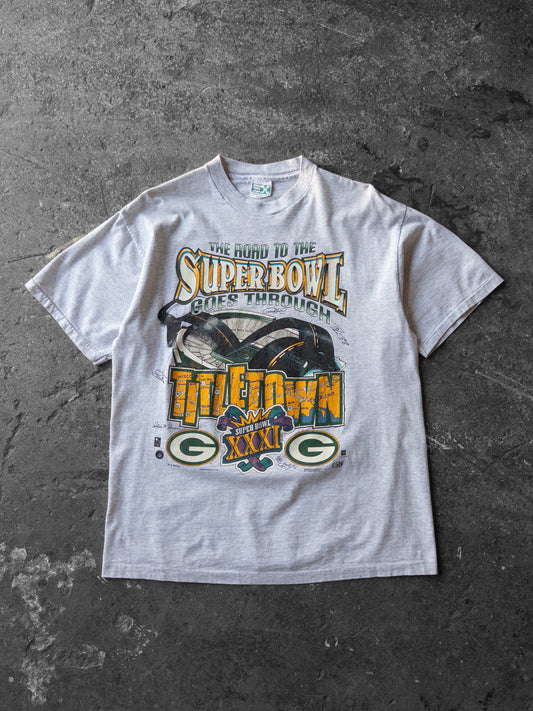 Vintage 90s Green Bay Packers Road To Super Bowl Tee - XL