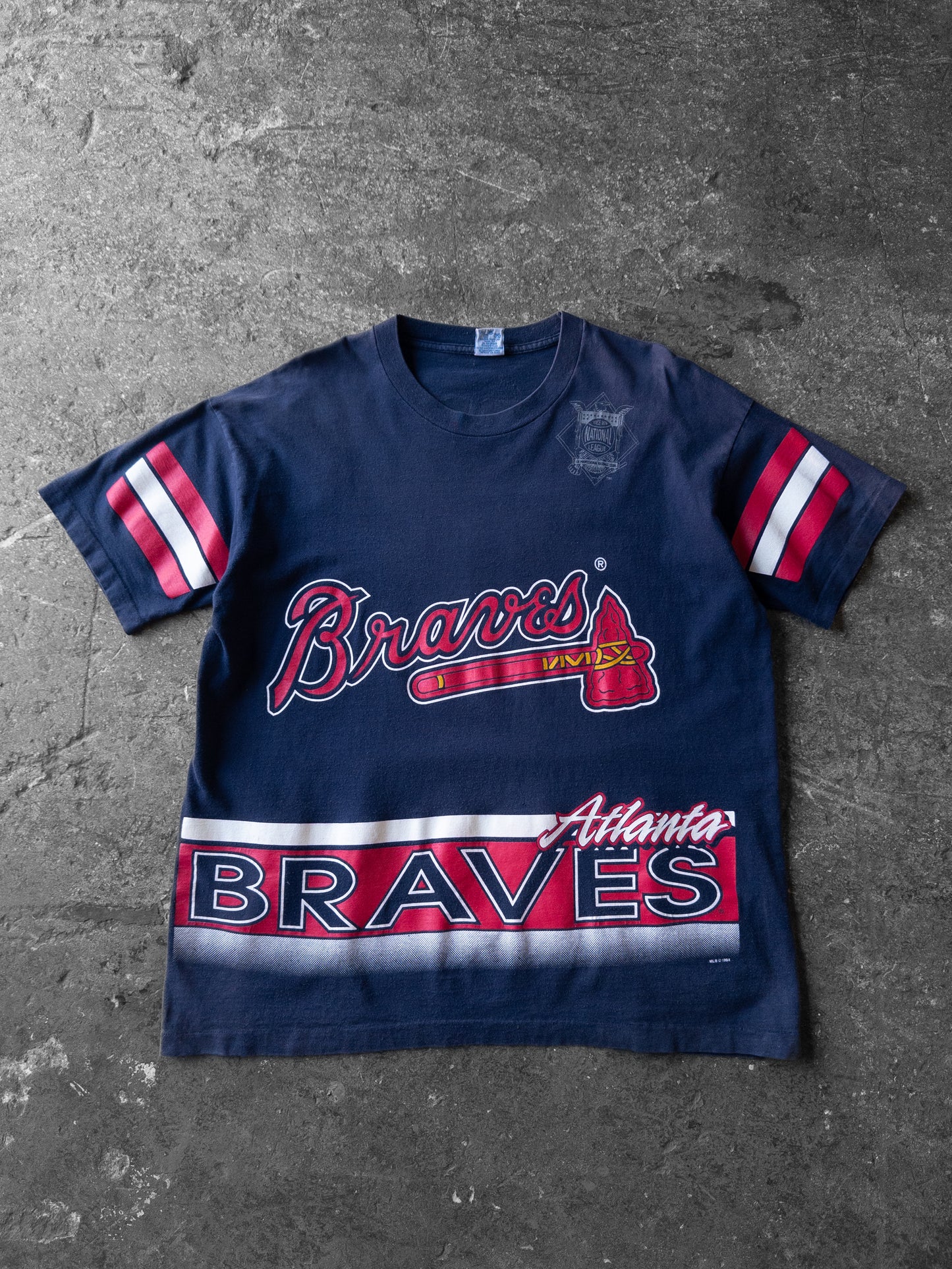 Vintage 90s Atlanta Braves AOP Salem Sportswear Tee - XL