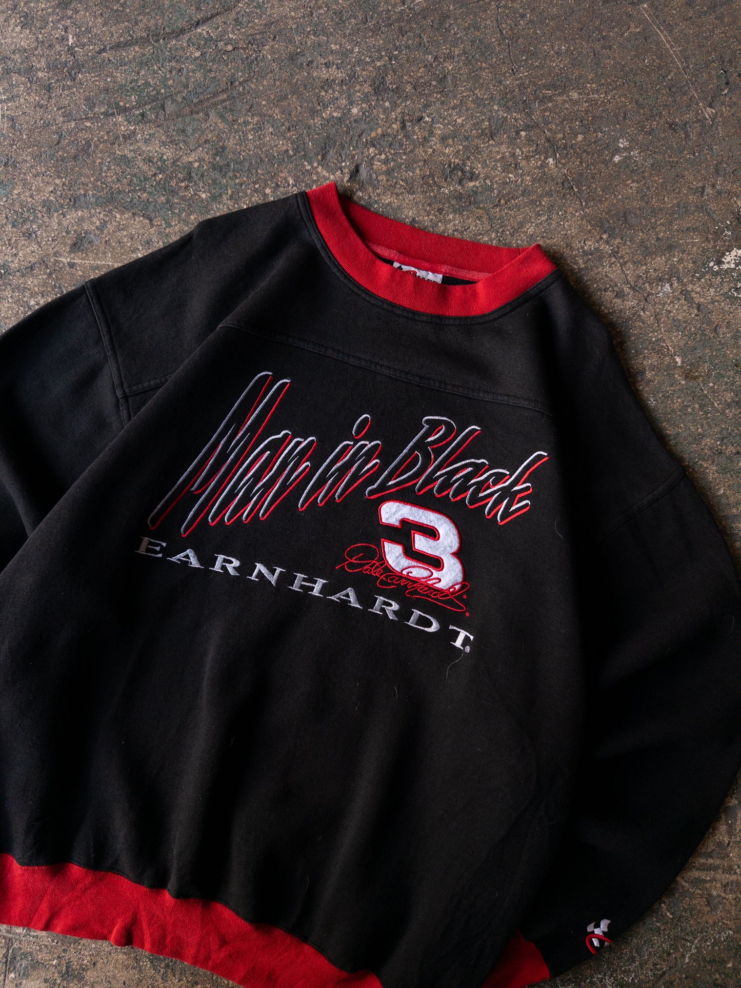 Vintage 90s Dale Earnhardt Jr. Man In Black Racing Crewneck - XXL