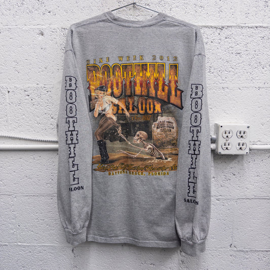 Boot Hill Saloon Long Sleeve Biker Tee - XL