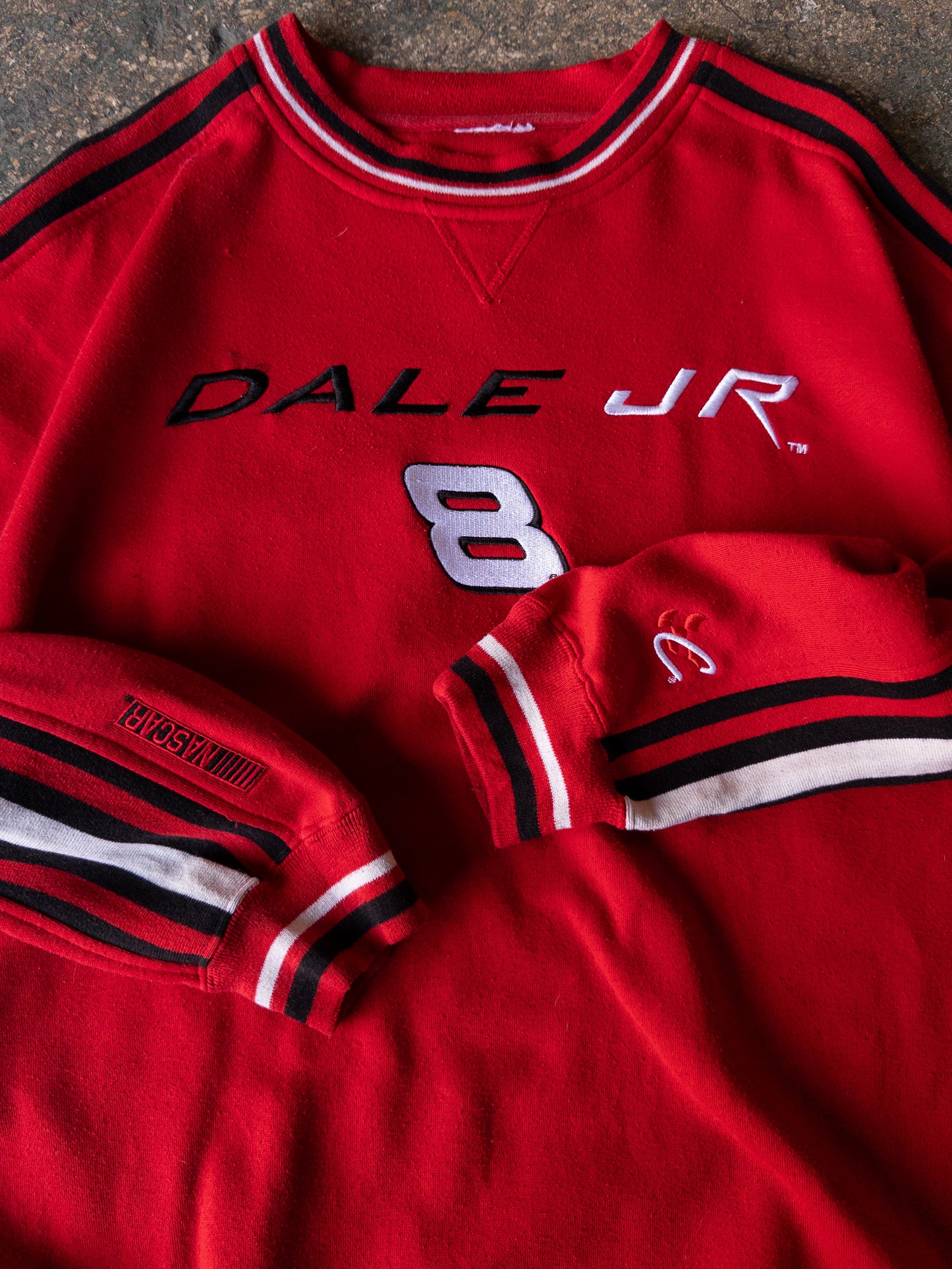 Vintage 2000s Dale Earnhardt Jr. Striped Crewneck - XXL