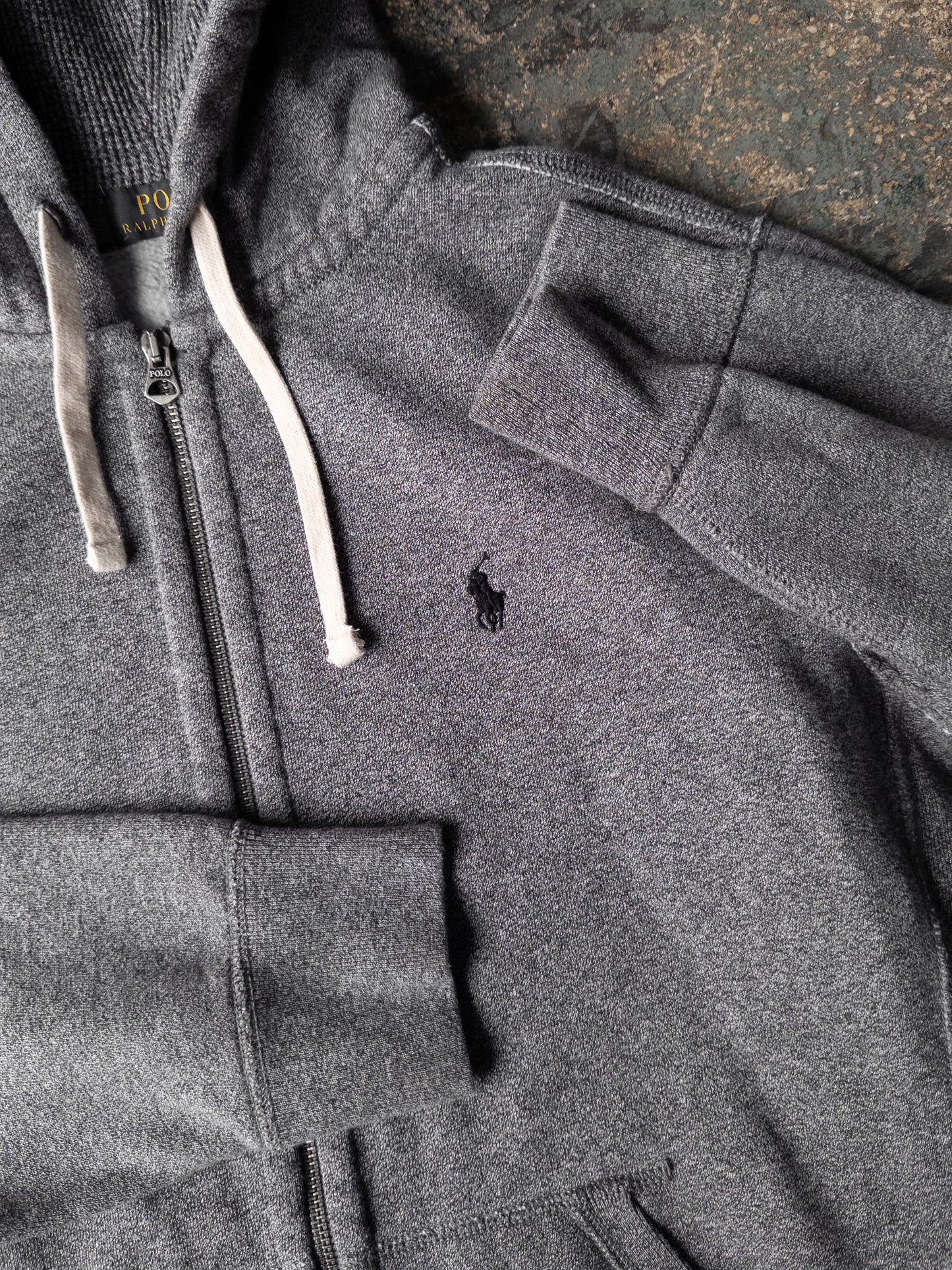Polo Ralph Lauren Gray Zip Up Hoodie - Medium