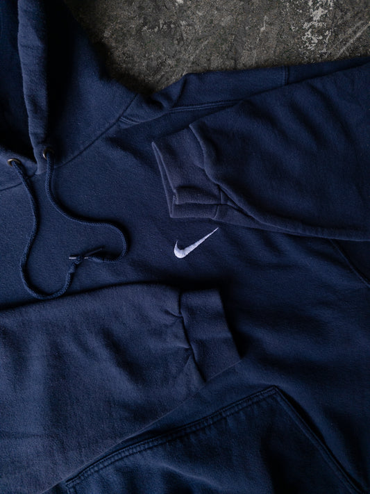 Vintage 90s Nike Navy Blue Hoodie - Medium