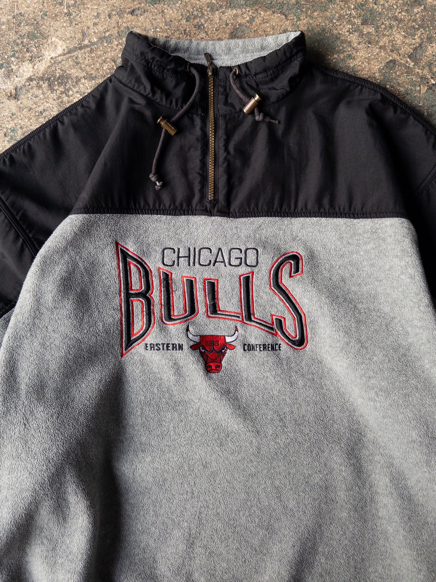 Vintage 90s Chicago Bulls Fleece Quarter Zip Sweatshirt - XXL