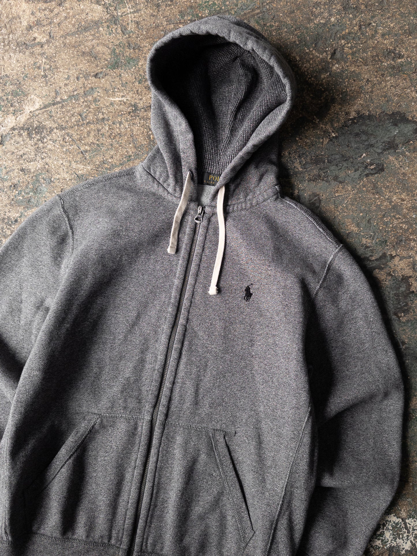 Polo Ralph Lauren Gray Zip Up Hoodie - Medium